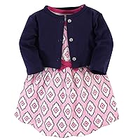 Baby Girl Organic Cotton Dress and Cardigan