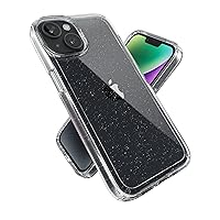 Speck Clear iPhone 14 & iPhone 13 Case - Drop Protection, Scratch Resistant & Anti-Yellowing Dual Layer Case for iPhone 14 & iPhone 13 Case for 6.1 inch Model - Clear with Platinum Glitter GemShell