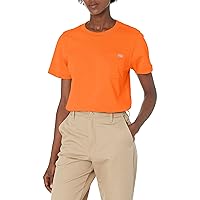 Dickies Women's Short Sleeve Heavyweight Pocket T-Shirt, Orange, Medium