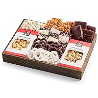 Oh! Nuts Christmas Ghirardelli Chocolate Gift Baskets, Gourmet Popcorn Holiday Candy Basket Brittle Covered Pretzels Prime Food Birthday Gifts For Women Men Corporate Valentines Day Box Delivery Ideas