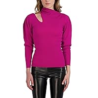 BCBGeneration Women's Fitted Long Sleeve Sweater Asymmetrical Neck Cutout Top
