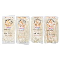 Rice Stick Noodles for Pho, Stir Fry, Pad Thai, Chow Fun, 16 Ounce Each, Pack of 4