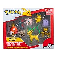 Pokemon Battle Figure Multipack (8PK: Female Pikachu, Jigglypuff #1, Rockruff, Sneasel, Abra, Ditto, Leafeon, Magikarp) W8