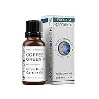 Mystic Moments | Green Coffee Cold Pressed Carrier Oil - 10ml - Pure & Natural Oil Perfect for Hair, Face, Nails, Aromatherapy, Massage and Oil Dilution Vegan GMO Free