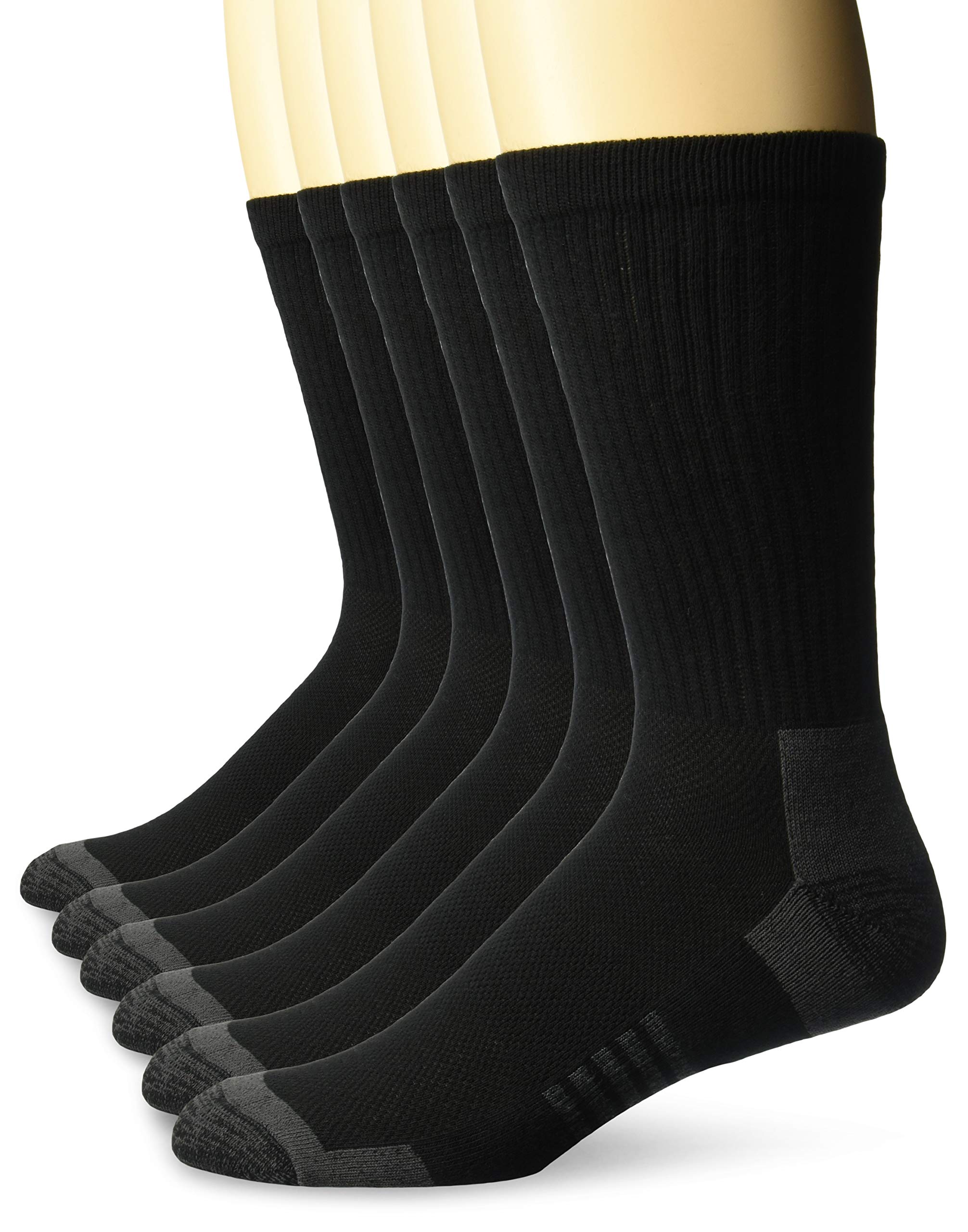 Amazon Essentials Men's Performance Cotton Cushioned Athletic Crew Socks, 6 Pairs