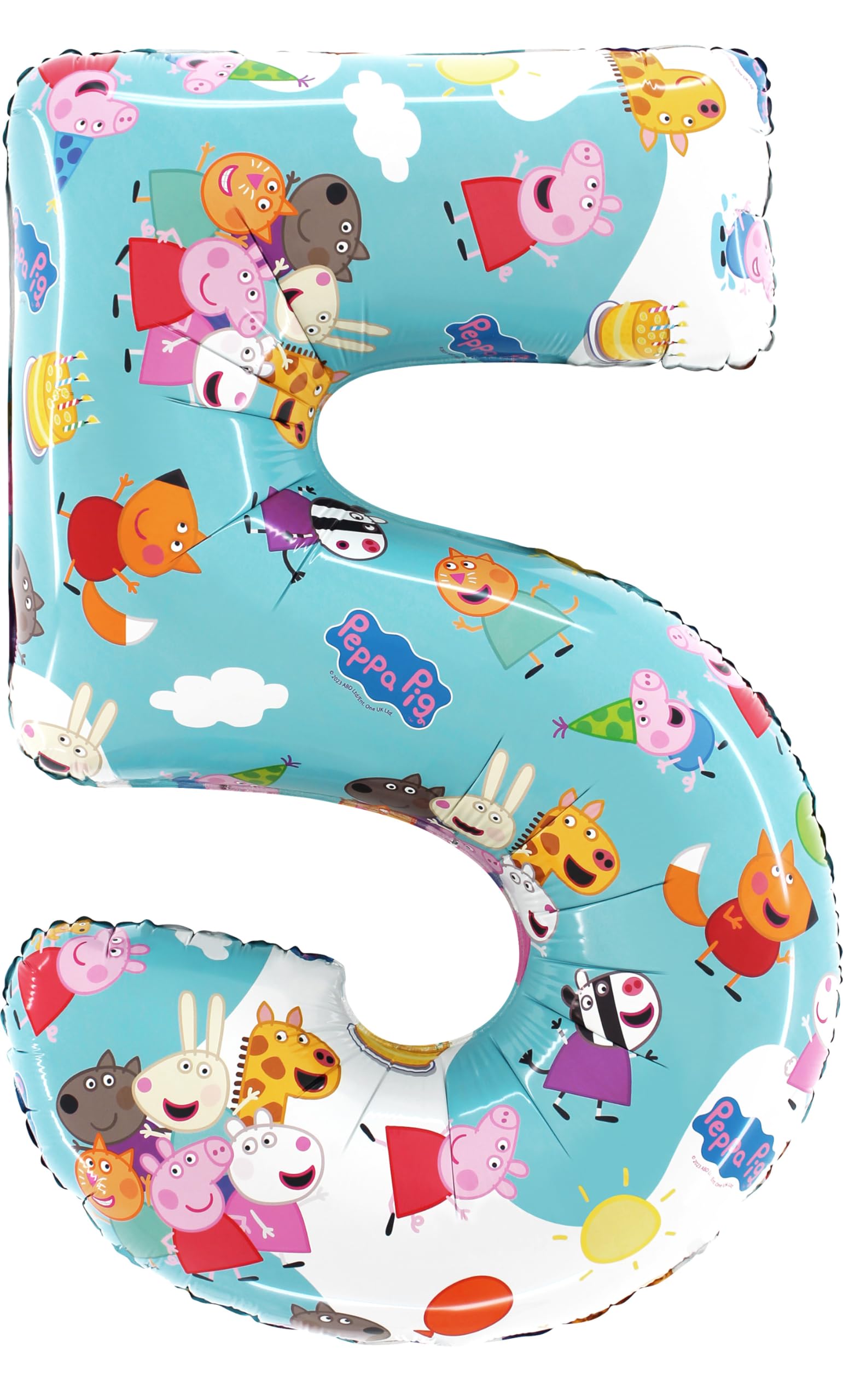 Toyland® 26 Inch Peppa Pig, George & Friends Number Foil Balloon - Kids Party Balloons - Number 1-6 Available