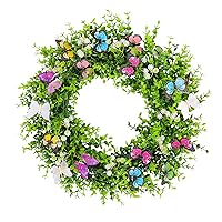 Dried Flowers, Artificial Plants & Flowers, Artificial Spring Wreath Colorful Butterfly Wreath Summer Wreath for Front Door, Wedding, Indoor and Outdoor Decorations