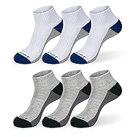 MONFOOT Women's and Men's 6 Pairs Daily Cushion Comfort Fit Performance Quarter Socks, multipack