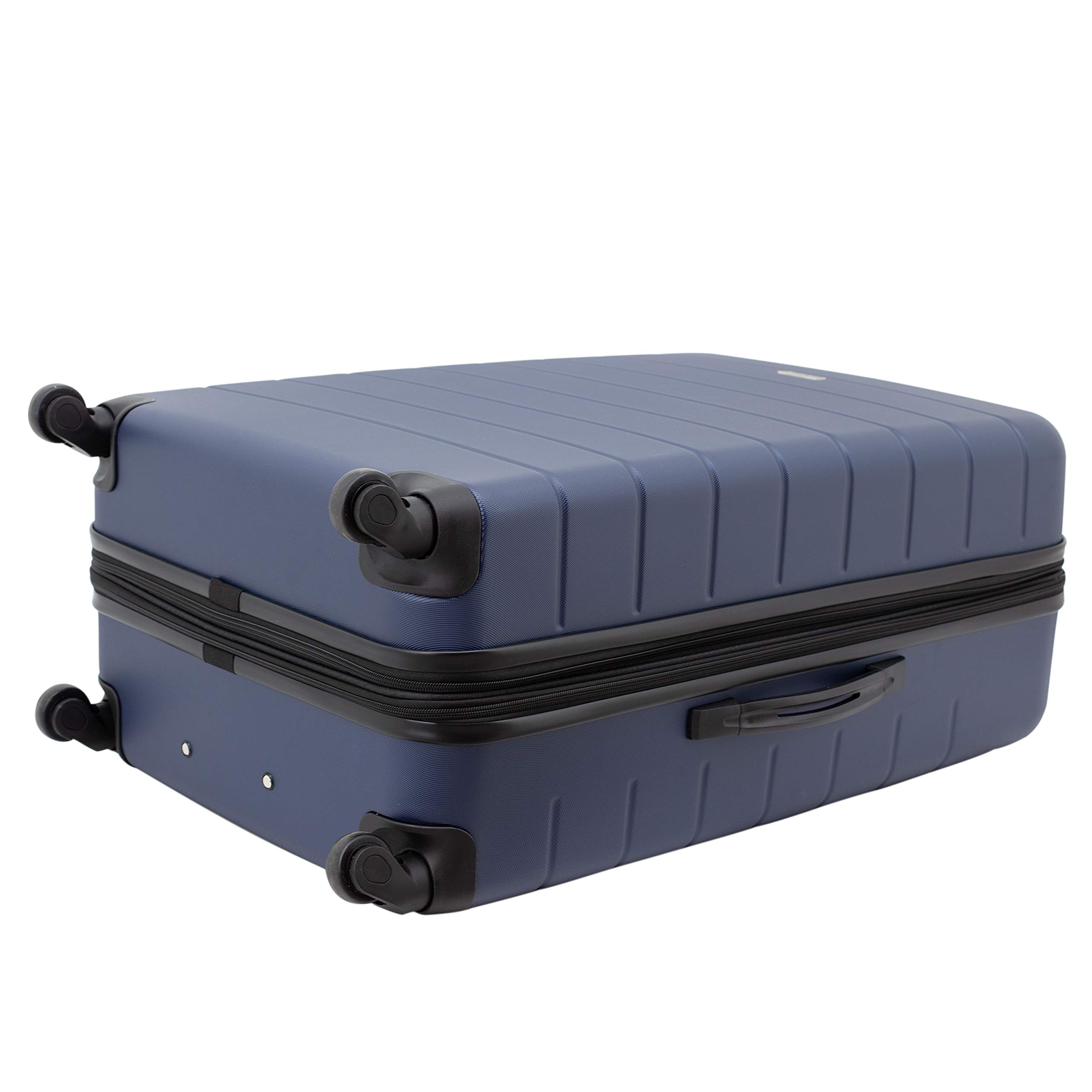 Wrangler Smart Luggage Set with Cup Holder and USB Port, Navy Blue, 20-Inch Carry-On