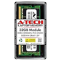 A-Tech 32GB DDR4 3200 MHz SODIMM PC4-25600 (PC4-3200AA) CL22 2Rx8 Non-ECC Laptop RAM Memory Module