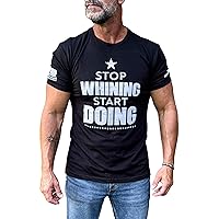 Stop Whining, Start Doing Mens Motivational Fitness Gym Premium Poly Cotton T-Shirt