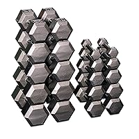 Body-Solid Cast Iron Hexagon Dumbbell, Hand Weights For Men and Women, Weight Dumbbells for Strength Training, Body Building Home Gym Training Gear