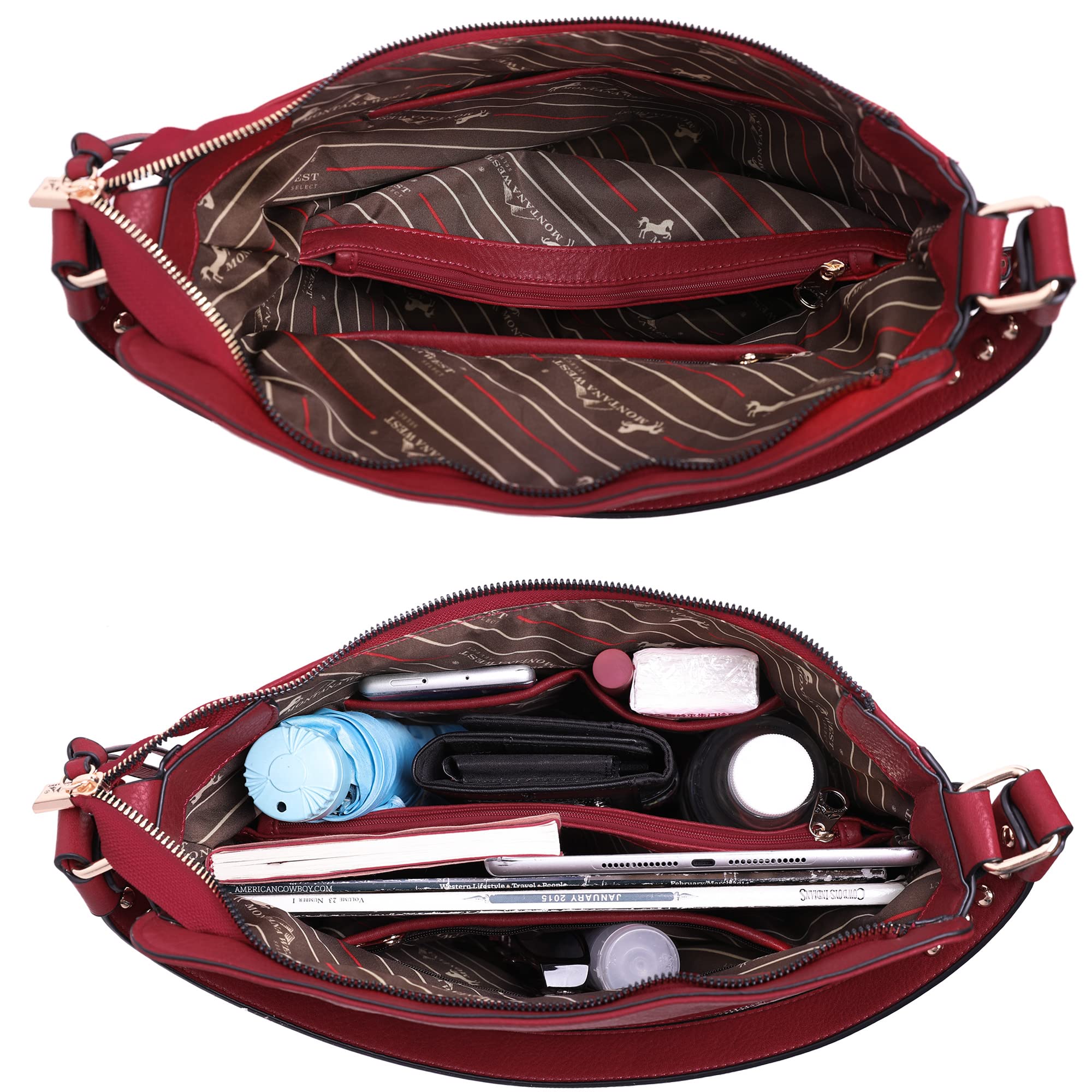 Montana West Hobo Handbag for Women Large Purses and Handbags with Studs and Crossbody Strap