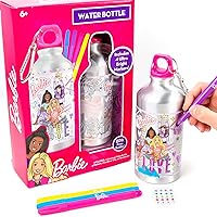 Horizon Group USA Barbie Color Your Own Water Bottle, Great For Travel & Road Trips, Sports & School, Creative Gift Idea, Arts & Crafts Activity Kids Ages 6, 7, 8, 9, 10