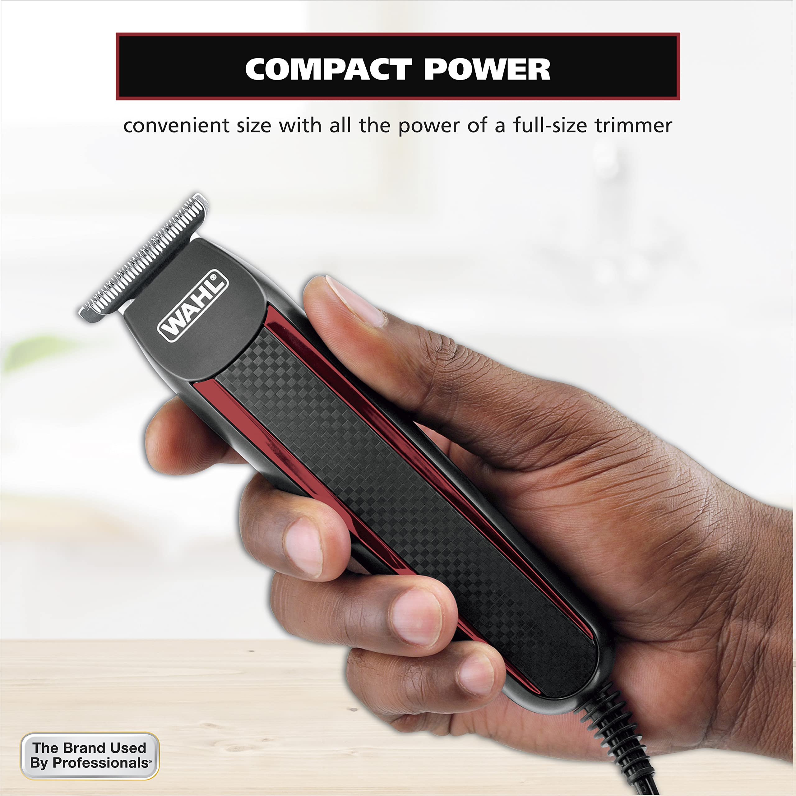 Wahl Edge Pro Bump Free Corded Beard Trimmer for Men Touch Up Trimmer & Grooming Detailer Kit – Perfect for Edging Beards, Mustaches, Hair, & Stubble, – Model 9686-300