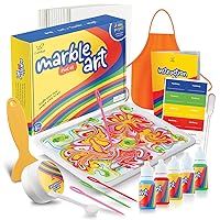 Marble Painting Kit - Kids Art, Water Marbling Paint Kit for Kids Ages 8-12 Girls & Boys, Fun Activity Water Marbling Paint Art Kit for Kids, 5 Paint Colors, Perfect Kids Gift for All Ages