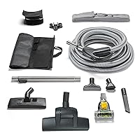 Universal Central Vacuum Hose Kit with Turbo Nozzles, Fits All Brands