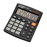 Citizen Calculator SDC810NR 10 Digit Black Office Desktop Calculator Battery Dual Power Solar and Battery
