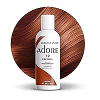 Adore Semi Permanent Hair Color - Vegan and Cruelty-Free Hair Dye - 4 Fl Oz - 072 Paprika (Pack of 1)