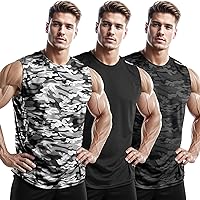 DRSKIN Men's 4, 3, 1 Pack Tank Tops Sleeveless Shirts Workout Athletic Muscle Mesh Dry Fit Gym Training Active Athletic
