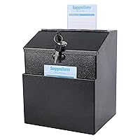 xydled Suggestion Box with Lock Wall Mountable Donation Box Ballot Box Voting Box Collection Box Key Drop Box with 50 Free Suggestion Cards 7.3