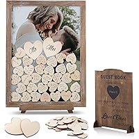 GLM Premium Wedding Guest Book Alternative with Welcome Sign and 85 Hearts - A Perfect Piece to Rustic Wedding Decorations for Ceremony Outside, an Alternative for Your Guest Book Wedding Reception!