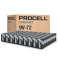 ProCell Constant 9V Long-Lasting Alkaline Batteries (72 Pack), 5-Year Shelf Life, Bulk Value Pack for Consistent Moderate Drain Professional Devices