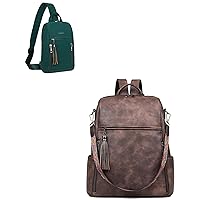 FADEON Sling Bags for Women Crossbody Sling Backpack and Leather Laptop Backpack Purse