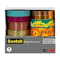 Scotch Expressions Washi Tape, 8 Rolls, Great for Decorating and Crafts (C1017-8-P7)