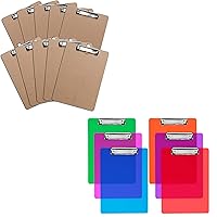 Bundle! Brown Standard A4 Letter Size Clipboards (Set of 10) + Assorted Colors 12.5'' x 9