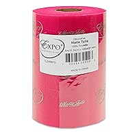 Expo International Decorative Matte Tulle, Roll/Spool of 6 Inch x 100 Yards, Polyester-Made Tulle Fabric, Matte Finish, Lightweight, Versatile, Washable, Easy-to-Use, Fuchsia