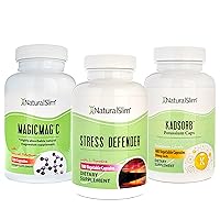 NaturalSlim Stress Aid Bundle – Stress Defender, MagicMag C & Kadsorb - Stress Supplements That Supports Restful Sleep, Better Energy, Mood, Focus and Heart Health | Formulated by Frank Suarez