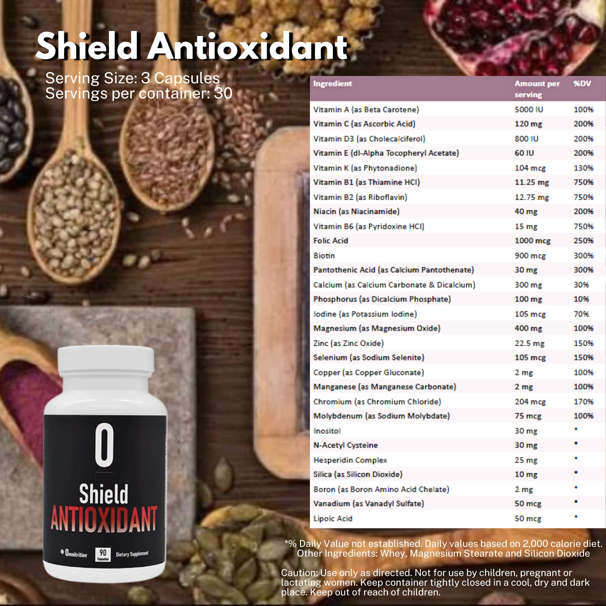 Omnitrition Shield Antioxidant Dietary Supplement, 90 Capsules