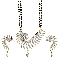 Ethnic Style Gold Tone Indian Mangalsutra Set Partywear Jewelry