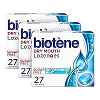 biotène Dry Mouth Lozenges for Dry Mouth and Fresh Breath, Dry Mouth Relief and Breath Freshener, Refreshing Mint - 27 Count (Pack of 3)