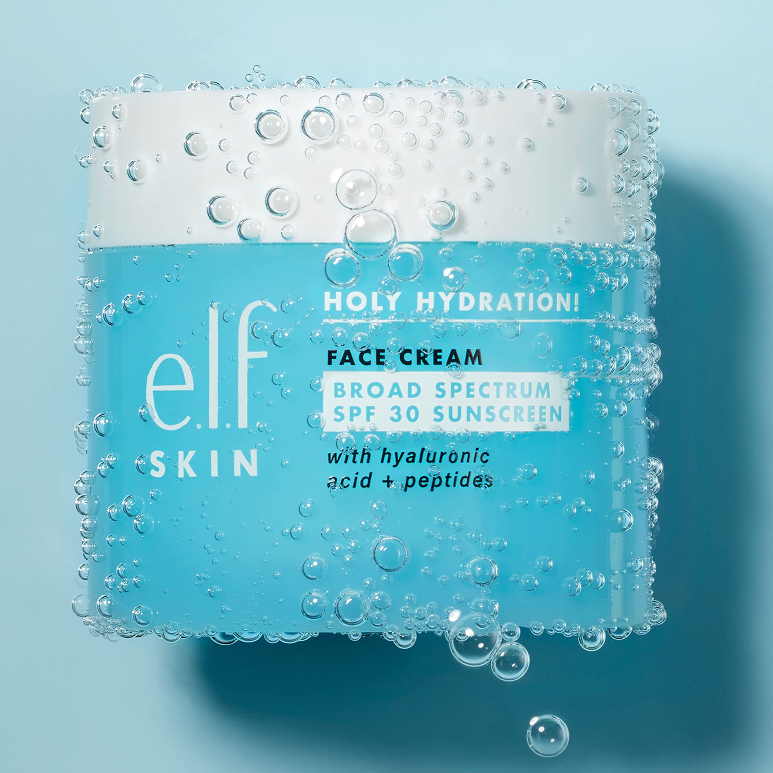 e.l.f. Holy Hydration! Face Cream - Broad Spectrum SPF 30 Sunscreen, Moisturizes & Softens Skin, Quick-Absorbing & Ultra-Hydrating, 1.8 Oz (50g)