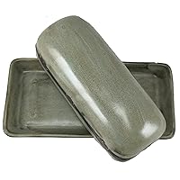Mara Stonewareコレクション – Collectible CoveredバターServing Dish – Mexican陶器 – アンティークグリーン