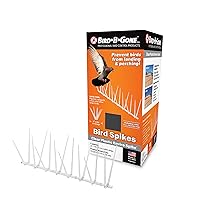 Bird B Gone - EnviroSpike Plastic Anti Bird Spikes (10' Kit) - Humane Deterrent - Stops Pigeons & Birds from Roosting - UV-Stabilized Polycarbonate - for Rooftops, Ledges, Fences, Etc - Made in USA
