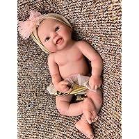 16inch Full Body Solid Silicone Reborn Dolls Painted Lifelike Newborn Baby Girl Dolls with Outfit & Accessories