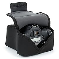 USA Gear DSLR Camera Case/SLR Camera Sleeve with Zippered Accessory Storage, Flexible Neoprene & Holster Belt Loop - Compatible with Canon, Nikon, Sony, Olympus, Pentax and Many More