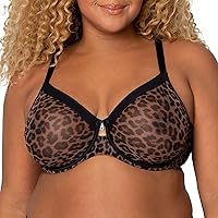 Women's Sheer Mesh Full Coverage Unlined Underwire, Sexy Supportive Plus Size