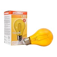 SYLVANIA LED Yellow Glass Filament A19 Light Bulb, Dimmable, Efficient 4.5W, E26 Medium Base, 1 pack