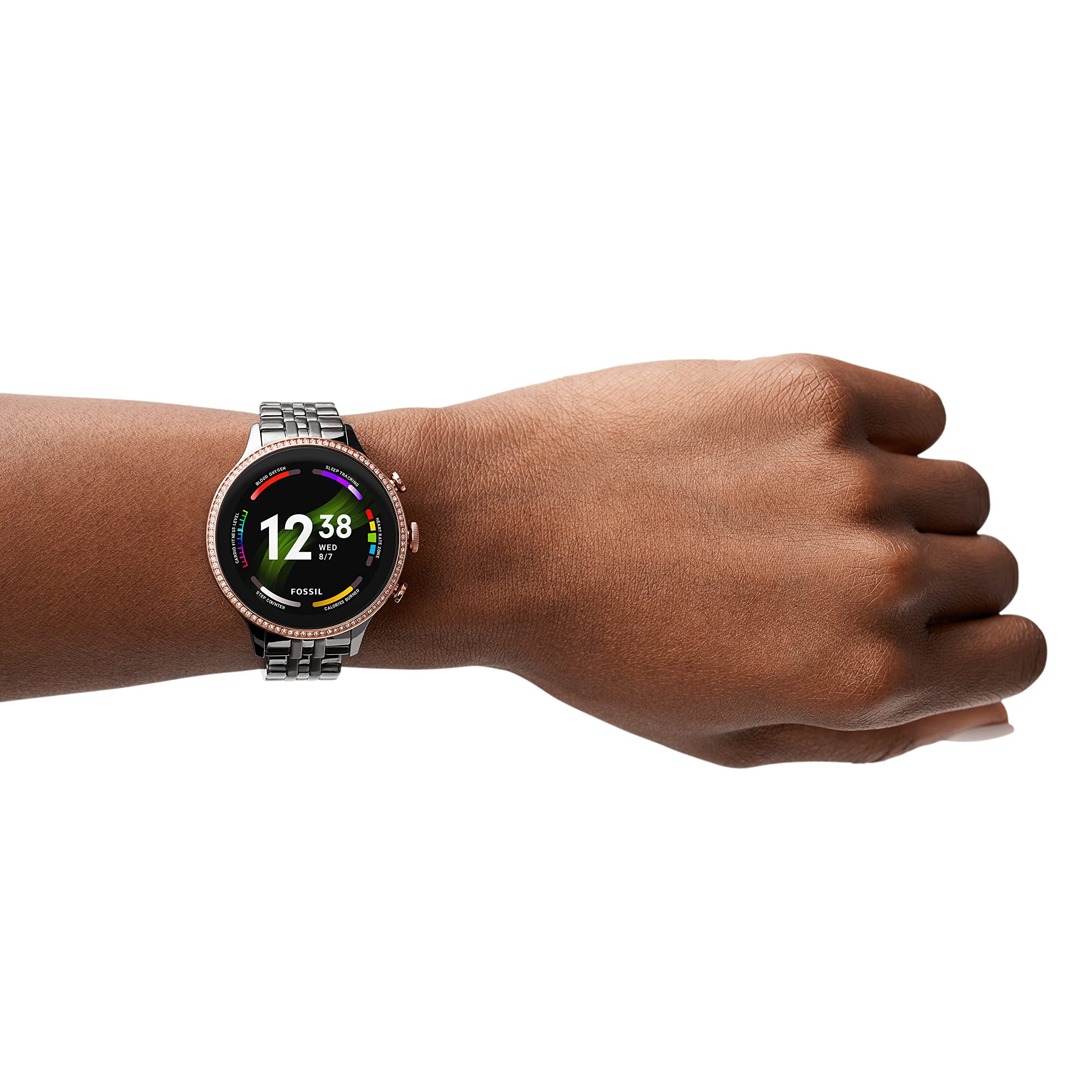 Fossil Women's Gen 6 42mm Touchscreen Smart Watch with Alexa Built-In, Fitness Tracker, Sleep Tracker, Heart Rate Monitor, GPS, Speaker, Music Control, Smartphone Notifications