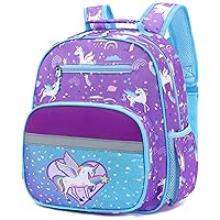Kids Backpack for School Girls Toddlers Boys Cute Lightweight Bookbag Preschool Kindergarten Primary Elementary School Travel Gifts Bags(Purple Unicorn,Toddler / 7L)