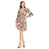 Maggy London Women's Faux Wrap V-Neck Dress Office Workwear Desk to Dinner Event Party Guest of
