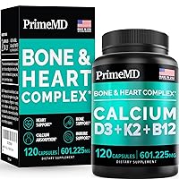 4-in-1 Calcium 600 mg with Vitamin D3 K2 B12 - Vitamin D3 K2 5000 IU Supplement for Heart, Bone & Immune Support - Calcium Supplements for Women & Men - Gluten-Free, Non-GMO, Vegan Friendly(120 count)
