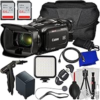 Ultimaxx Essential Canon G70 Camcorder Bundle - Includes: 2X 64GB Ultra Memory Cards, Spare Battery, Ultra-Bright LED Light Kit, Tabletop 6.5” Tripod, Water-Resistant Gadget Bag & More (21pc Bundle)