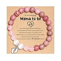 Gifts for Pregnant Women - New Mom Gifts for Women, Natural Stone Bracelets-First Time Mom Gift, Mom to Be Gifts, Expecting Mother Gifts for Christmas, Jewelry for Wife Daughter Friends Sister