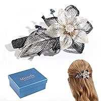 3.93inch DIY Copper Wire Metal Hand-woven High-level design Barrettes Elegant Hair Accessories, Gifts for Women Girls (black)
