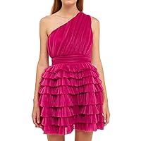 endless rose Women's Sleeveless Tiered Tulle Mini Dress